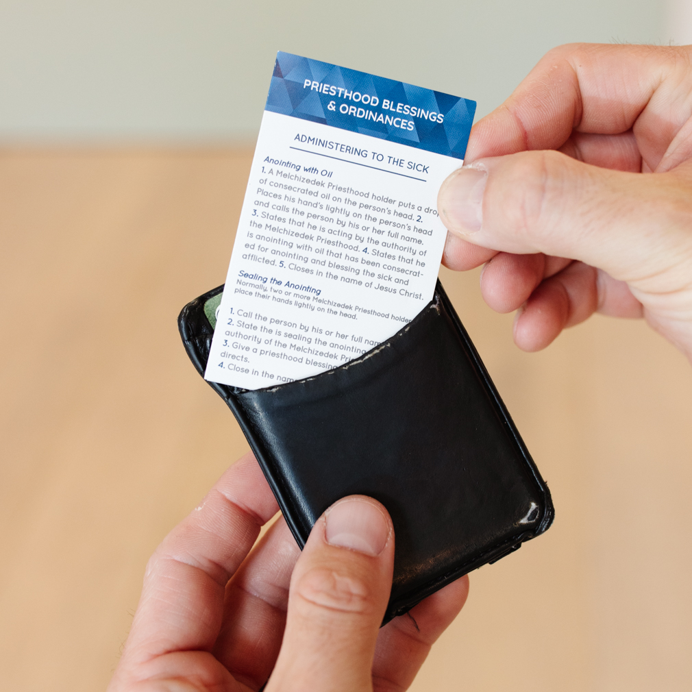 Tri-Fold Priesthood Ordinance Card in LDS Inspirational Cards on